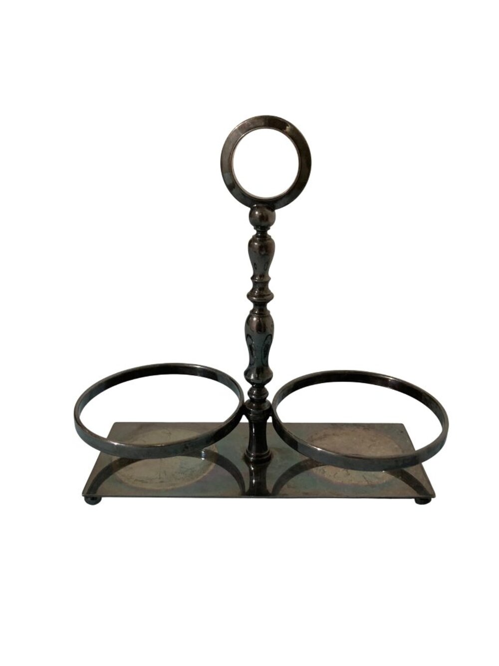 Silver Plated Vintage Bottle Condiment Jar Holder
